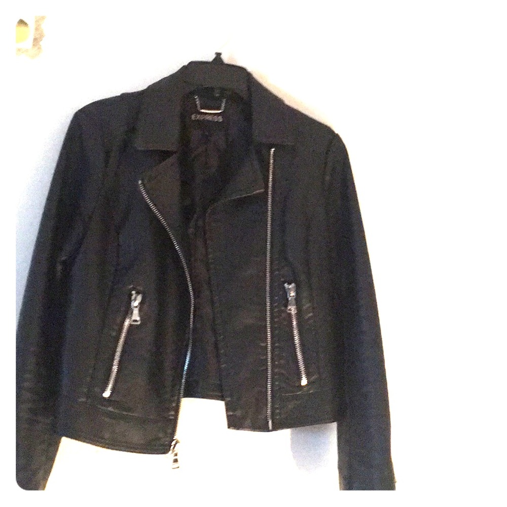 Women’s black leather Express jacket